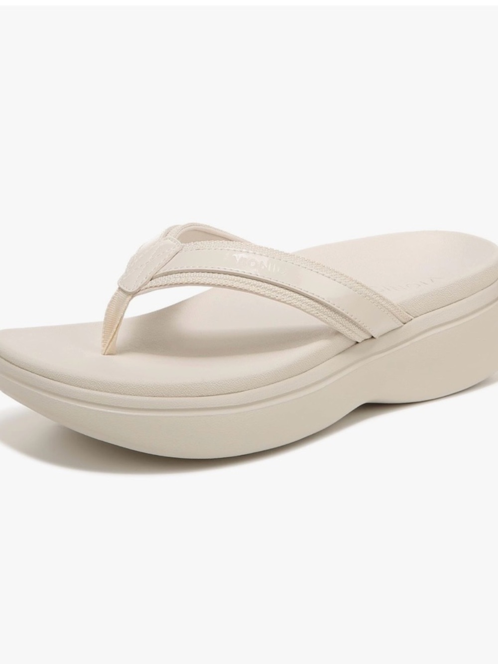 Vionic Cream High Tide II Platform Flip Flop Sandals. Size-9